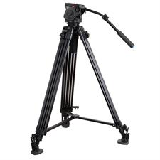 Kingjoy VT-3500 heavy-duty aluminum tripod with fluid head-3 section, 