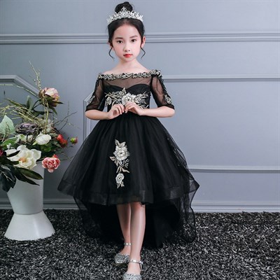  Shoulderless Flower Pageant Dress 