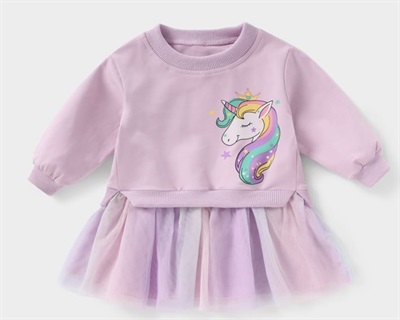 Unicorn Full Sleeves Girls Dress