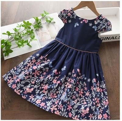 Butterfly Flower Print Princess Dress
