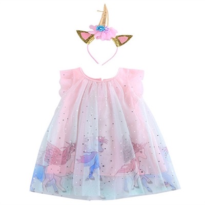 Cute Unicorn Frock with headband