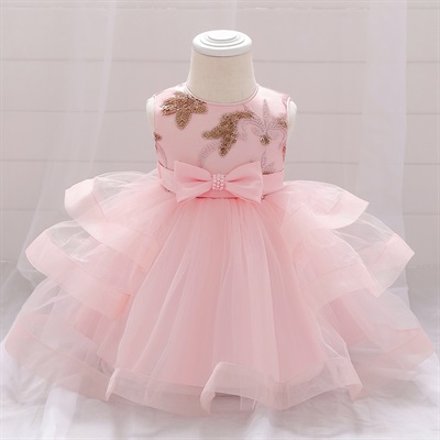Baby Girls Elegant Layered Satin Dress