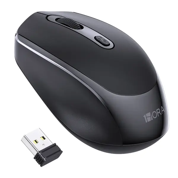 1HORA RAT001 2.4G Wireless Mouse, 1600 DPI - Black