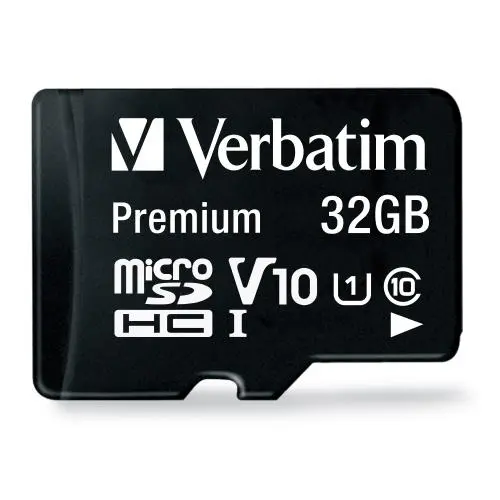 Verbatim 32GB Premium microSDHC Memory Card with Adapter, UHS-I, V10, U1, Class 10