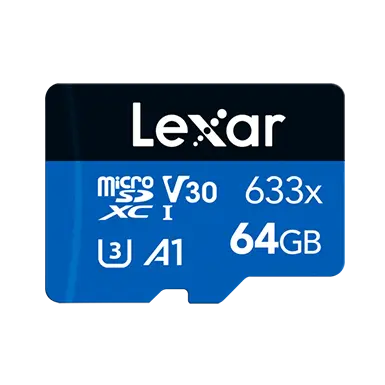 Lexar 64GB High Performance 633x microSDHC microSDXC UHS-I Blue Series Memory Card