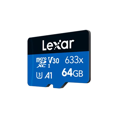 Lexar 64GB High Performance 633x microSDHC microSDXC UHS-I Blue Series Memory Card