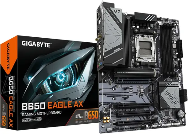 Gigabyte B650 Eagle AX AM5 AMD B650 ATX, DDR5, 3x M.2, PCIe 5.0, USB 3.2 Gen2x2 Type-C, Wi-Fi 6E, Realtek GbE LAN