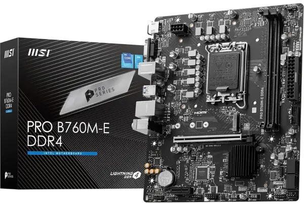MSI PRO B760M-E DDR4 Intel LGA1700 MicroATX Motherboard