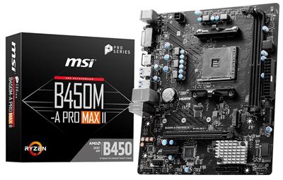 MSI B450M-A PRO MAX II AMD AM4 DDR4 MicroATX Motherboard