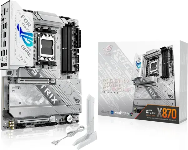 ASUS ROG STRIX X870-A GAMING WIFI AMD AM5 X870 ATX Motherboard 16+2+2 Power Stages, Dynamic OC Switcher, Core Flex, DDR5 AEMP, WiFi 7, 4X M.2, PCIe 5.0, Q-Release Slim, USB4, AI OCing & Networking