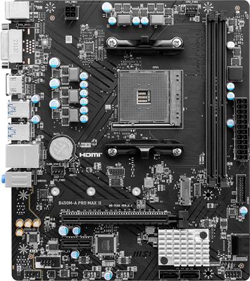 MSI B450M-A PRO MAX II AMD AM4 DDR4 MicroATX Motherboard