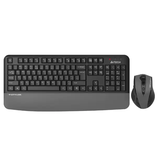 A4Tech Fstyler FG2500S Plus 2.4G Power-Saving Wireless Comfort Keyboard & Mouse Combo - Grey