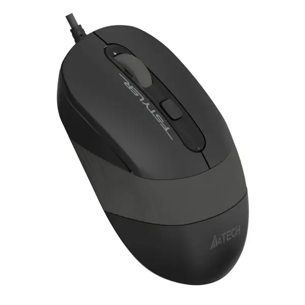 A4Tech FM10S Optical Mouse | Anti-Slippery Side, Adjustable 1600 DPI, Silent Clicks - Black