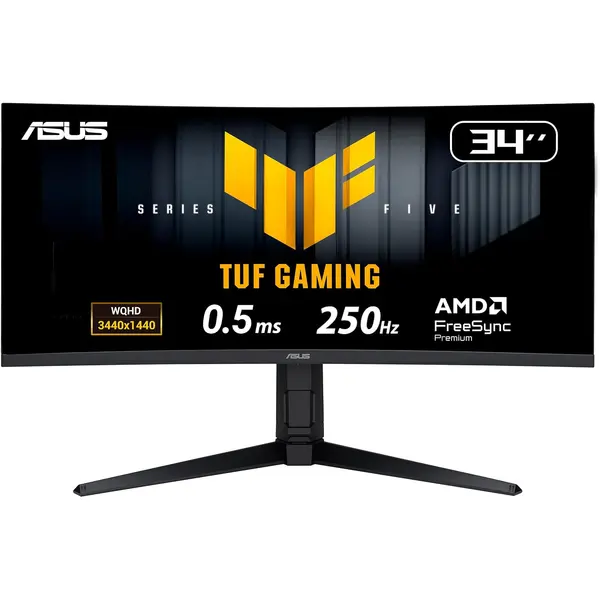 Asus TUF Gaming VG34WQML5A 34" WQHD VA 250Hz Gaming Monitor ― 0.5ms, AMD FreeSync™ Premium, Extreme Low Motion Blur, VESA DisplayHDR™ 400, 95% DCI-P3