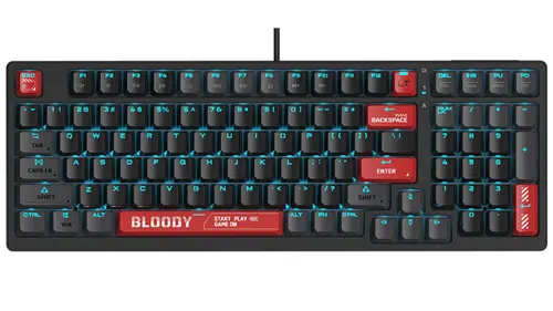 Bloody AT98 Mechanical Gaming Keyboard - Alpha Optical Switch - eXact Reset System - 7 RGB Backlit Effects - Stealth Quiet Typing - Bloody Red