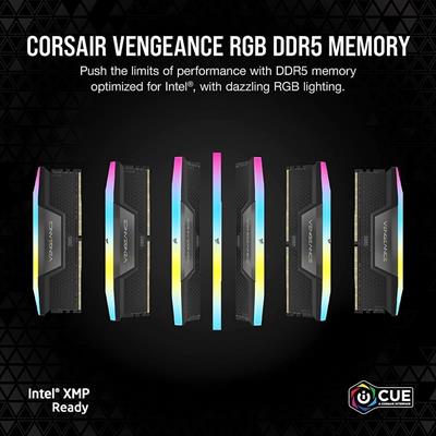 Corsair Vengeance RGB 32GB (2x16GB) 6200MHz C36 DDR5 DRAM Memory Kit - Black