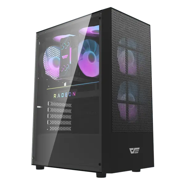 DarkFlash A290 ATX Gaming PC Case, 3x ARGB Fans Included - Black