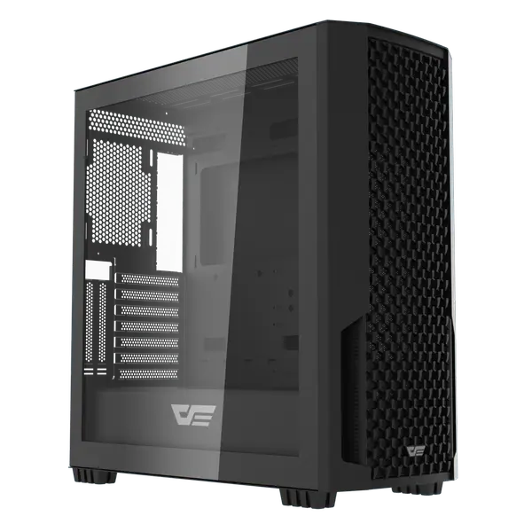DarkFlash DF2100 Tempered Glass E-ATX Gaming PC Case, 4x ARGB Fans Included – Black