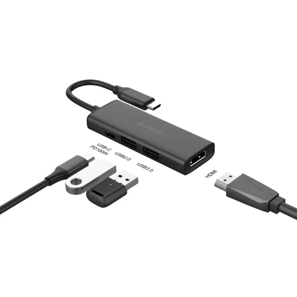 A4Tech DST-40C 4-in-1 Docking Station, USB Type-C, 4 Ports, 4K 30Hz HDMI