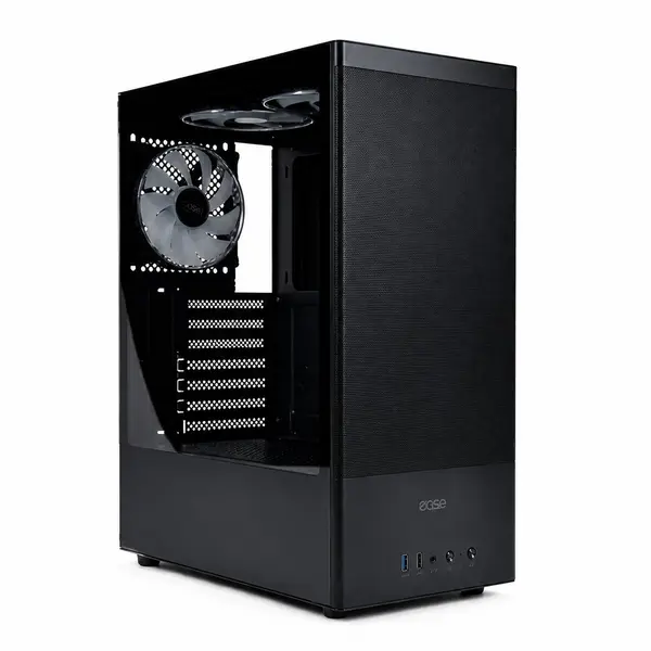 Ease EC120 Mesh & Tempered Glass Mid Tower ATX Case, 3 ARGB Fans Pre-Installed
