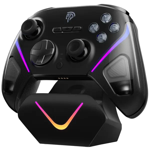 EasySMX D10 Multiplatform Gaming Controller | with TMR sticks, Trigger Lock and Charging Dock - Space Black