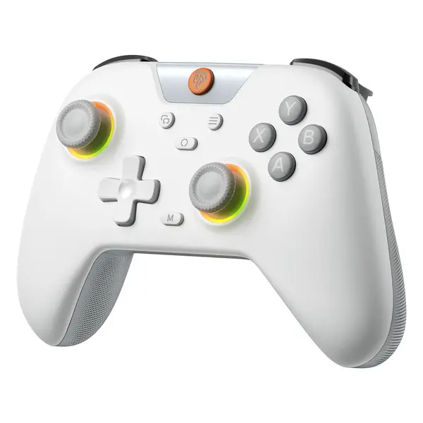 EasySMX X05 Wireless Gaming Controller | Hall Effect, RGB Lights and Turbo, Anti-Drift Controller, Comes with Extra Thumb Grips - White
