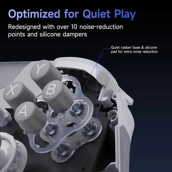 EasySMX X05 Pro Wireless Gaming Controller | Hall Effect Joysticks, Ultra-Quiet Buttons, 2-Stage Triggers, 1000Hz Polling, Programmable - Black