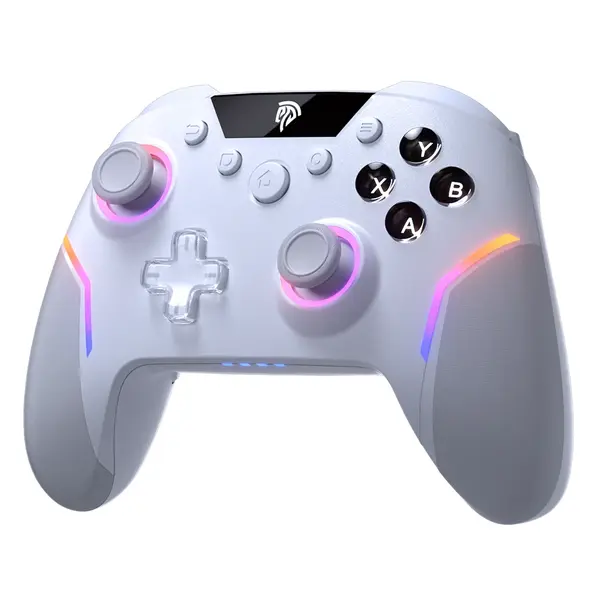 EasySMX X20 Wireless Gaming Controller with 2-Stage Hall Effect Sticks RGB Backlit, 1000Hz Polling Rate, 6-Axis Gyro on Multi-Platform, Mech Buttons - White