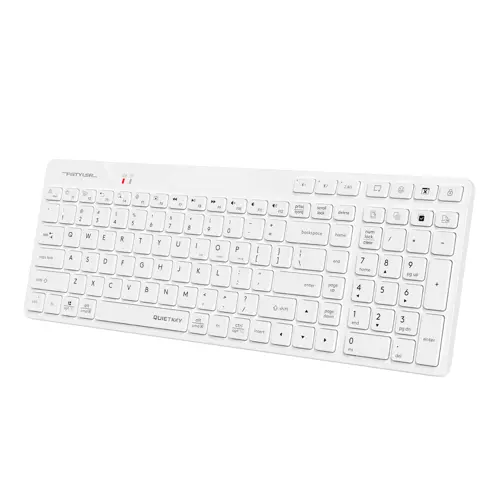 A4Tech Fstyler FBK27C AS Bluetooth & 2.4G Rechargeable Wireless Keyboard - White