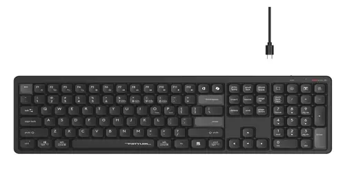 A4Tech Fstyler FBX55C Dual Mode Bluetooth / 2.4G Wireless Keyboard - USB Type-C Adaptor - Black
