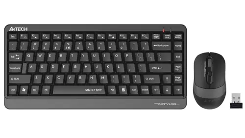 A4Tech Fstyler FGS1110Q 2.4G Compact Wireless Keyboard & Mouse Combo - Grey