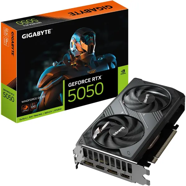 Gigabyte GeForce RTX 5050 WINDFORCE OC 8G Graphics Card, 8GB 128-bit GDDR6, PCIe 5.0, WINDFORCE Cooling System, Video Card