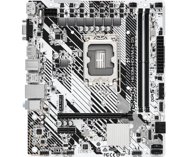 ASRock H610M-HDV/M.2+ D5 DDR5 Intel LGA1700 MicroATX Motherboard