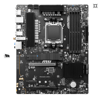MSI PRO B650-S Wifi AMD AM5 DDR5 ATX Motherboard