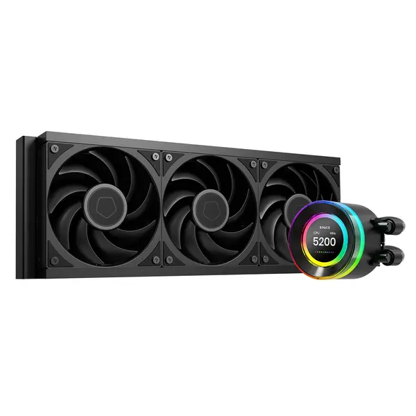 ID-COOLING SL360 V2 PLUS 360mm AIO CPU Liquid Cooler | 2.1 Inch LCD with Neon Light Radiator, 350W TDP Rating