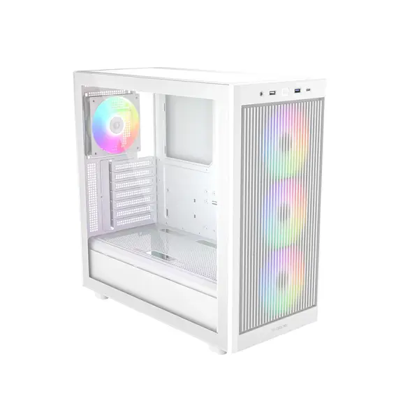 ID-Cooling WARE 510 ARGB White ATX Gaming PC Case | 4x ARGB Fans Pre-Installed, Front & Top 360MM Radiator Support, Side Tempered Glass