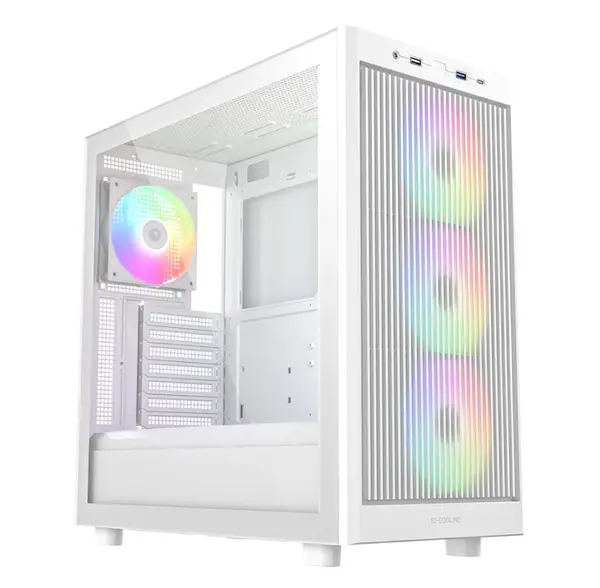 ID-Cooling WARE 510 ARGB White ATX Gaming PC Case | 4x ARGB Fans Pre-Installed, Front & Top 360MM Radiator Support, Side Tempered Glass