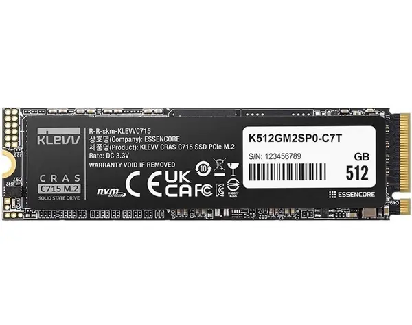 Klevv CRAS C715 512GB M.2 2280 NVMe PCIe Gen3x4 Solid State Drive