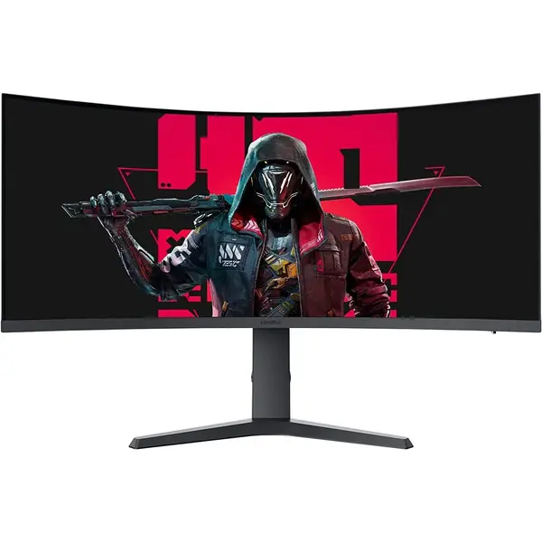 KOORUI 34E6UC 34" UWQHD 180Hz Curved Ultrawide Gaming Monitor, 1440p Resolution, 1000R VA Panel, 1ms, HDR400, 95% DCI-P3, PIP/PBP, FreeSync Premium, Height Adjustable Stand