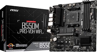 MSI B550M PRO-VDH WIFI AMD AM4 DDR4 MicroATX Motherboard