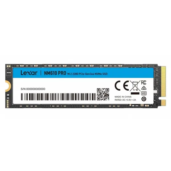 Lexar NM610 PRO 2TB M.2 2280 PCIe Gen3x4 NVMe SSD Solid State Drive, ~Read Speeds up to 3300MB/s