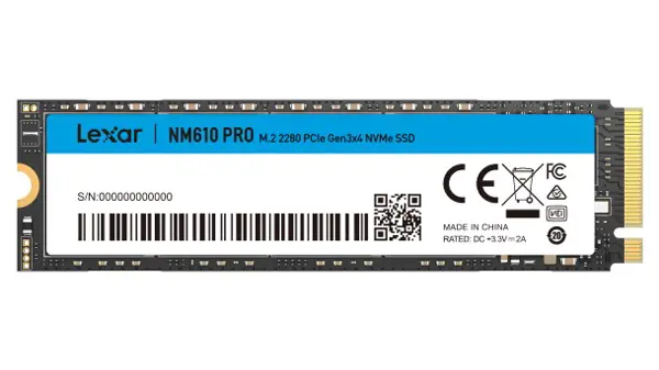 Lexar NM610 Pro 512GB M.2 2280 NVMe PCle Gen 3x4 Solid State Drive