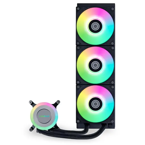 Lian Li Galahad II Lite 360 RGB AIO Liquid CPU Cooler, Pre-Installed ARGB Fans, Braided Tubing, Rotatable Logo  - Black