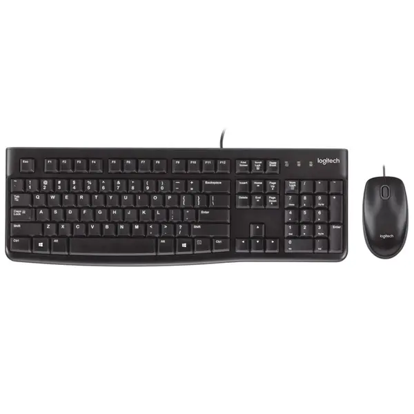 Logitech MK120 Corded Keyboard and Mouse Combo - Black