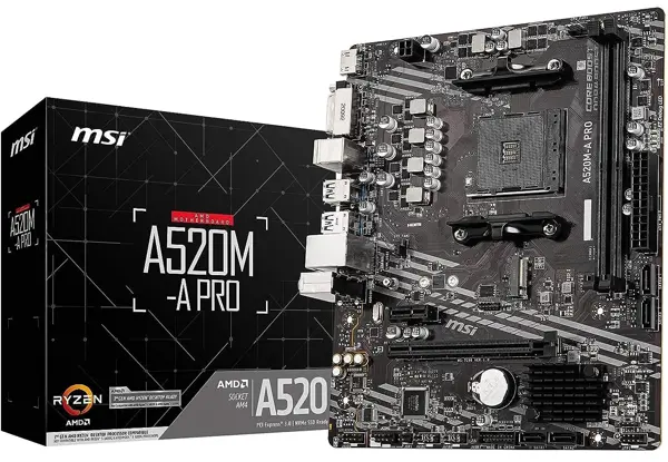 MSI A520M-A PRO AMD AM4 DDR4 MicroATX Motherboard