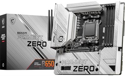 MSI B650M PROJECT ZERO AMD AM5 DDR5 MicroATX Motherboard