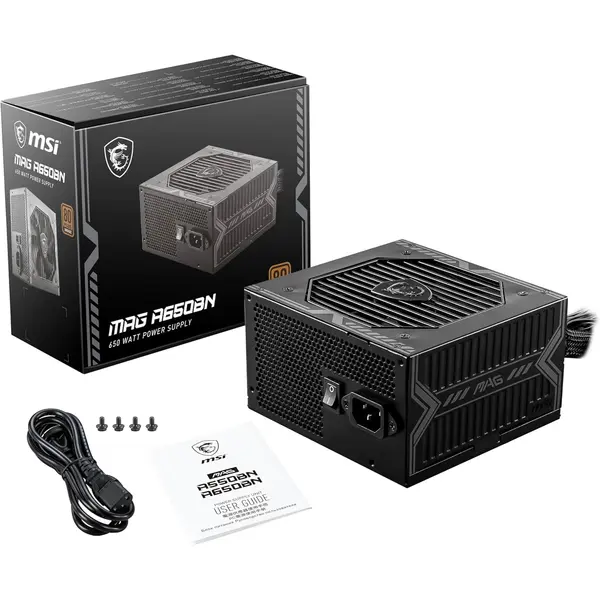 MSI MAG A650BN 650W 80 Plus Bronze Non-Modular Power Supply