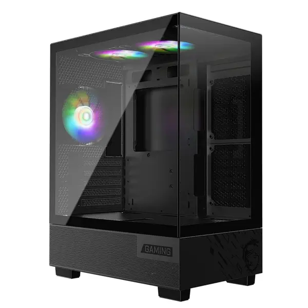 MSI PAG PANO M110A - Micro-ATX Mid-Tower Gaming PC Case - Magnetic dust Filter, Auto RGB Fans, Optimized Airflow - Black