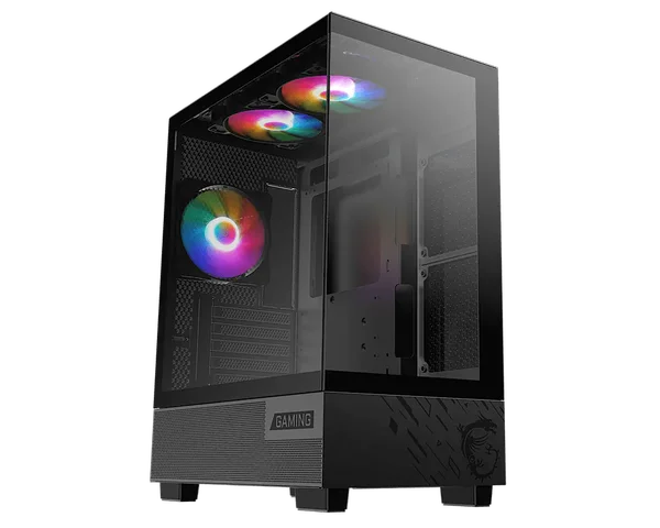 MSI PAG PANO M110A - Micro-ATX Mid-Tower Gaming PC Case - Magnetic dust Filter, Auto RGB Fans, Optimized Airflow - Black