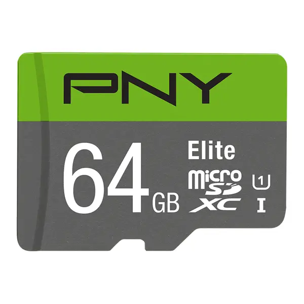 PNY 64GB Elite Class 10 U1 microSD with SD Adapter Memory Card